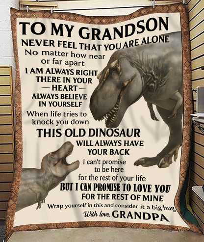 BLANKET FOR GRANDSON – COMFORT & WARMTH GIFT FROM GRANDPA  Sherpa Fleece Quilt Blanket NTTD00 (SKUB11-BLK-18)