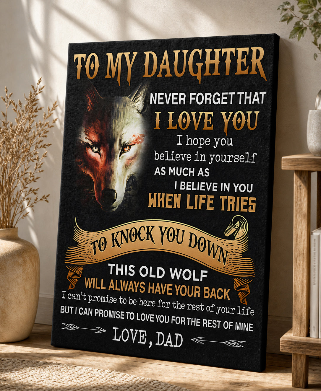 CANVAS FOR DAUGHTER - BEST GIFT FROM DAD - NTTD00 (SKU2605-29)