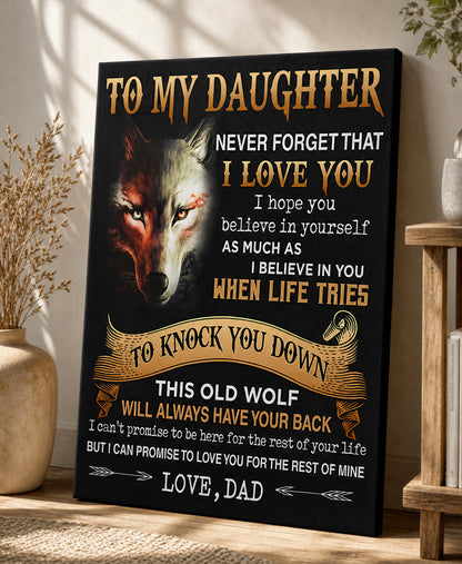 CANVAS FOR DAUGHTER - BEST GIFT FROM DAD - NTTD00 (SKU2605-29)