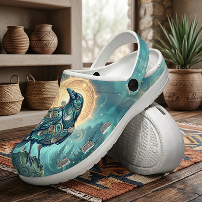 Native Raven Pattern Clogs Shoes for Adults & Kids