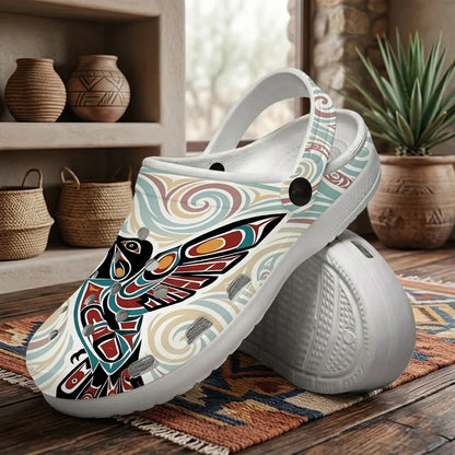 Native Hummingbird Art Clogs Shoes for Adults & Kids
