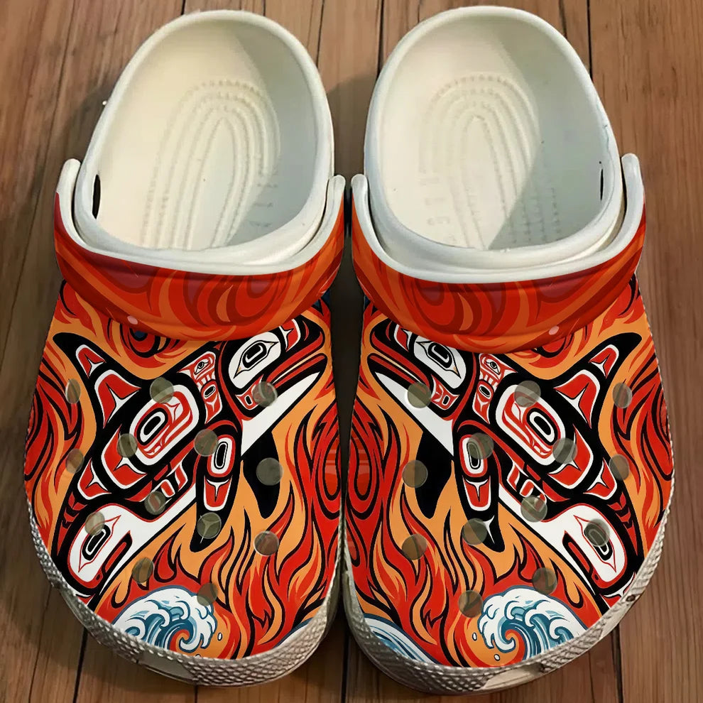 Native Orca Pattern Clogs Shoes for Adults & Kids