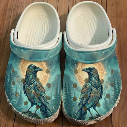 Native Raven Pattern Clogs Shoes for Adults & Kids
