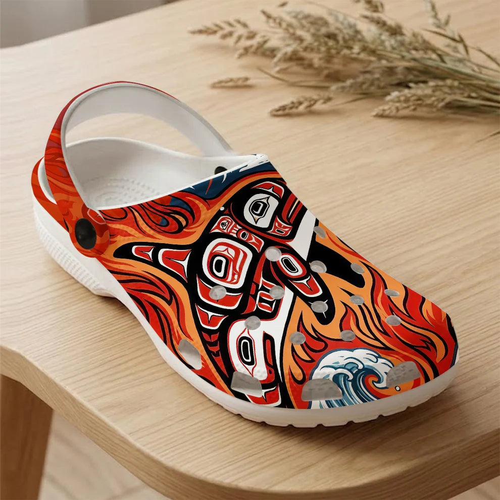 Native Orca Pattern Clogs Shoes for Adults & Kids