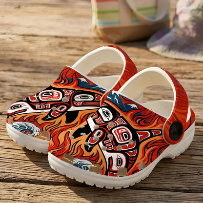 Native Orca Pattern Clogs Shoes for Adults & Kids