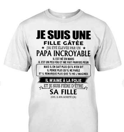 Cadeau d’anniversaire de papa pour sa fille  |   T-shirt - nttd03 / fr03 (SKU26T-0197)