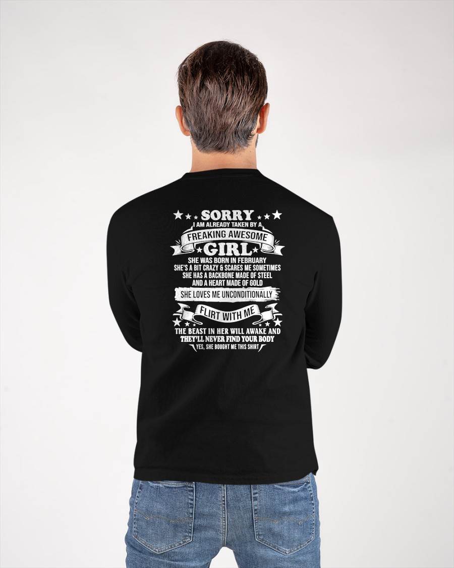 FEBRUARY - SORRY I'M ALREADY TAKEN BY A FREAKING AWESOME GIRL - GIFT FROM GIRLFRIEND/WIFE - NTTD02 (SKU2609-95-02)