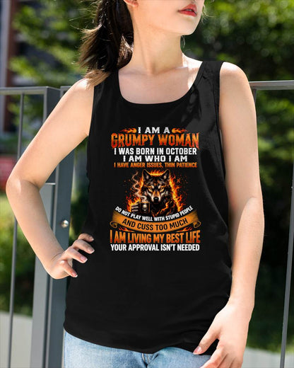 OCTOBER - I AM WHO I AM - BIRTHDAY T-SHIRT FOR WOMEN - NTTD10 (SKU2607-206-10)