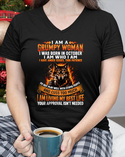 OCTOBER - I AM WHO I AM - BIRTHDAY T-SHIRT FOR WOMEN - NTTD10 (SKU2607-206-10)