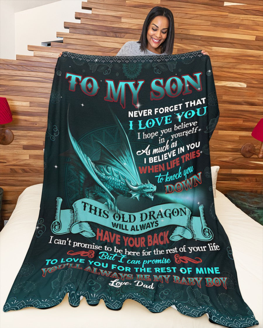 BLANKET FOR SON – COMFORT & WARMTH GIFT FROM DAD Sherpa Fleece Quilt Blanket NTTD00 (SKU2604-250)
