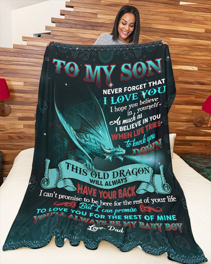 BLANKET FOR SON – COMFORT & WARMTH GIFT FROM DAD Sherpa Fleece Quilt Blanket NTTD00 (SKU2604-250)
