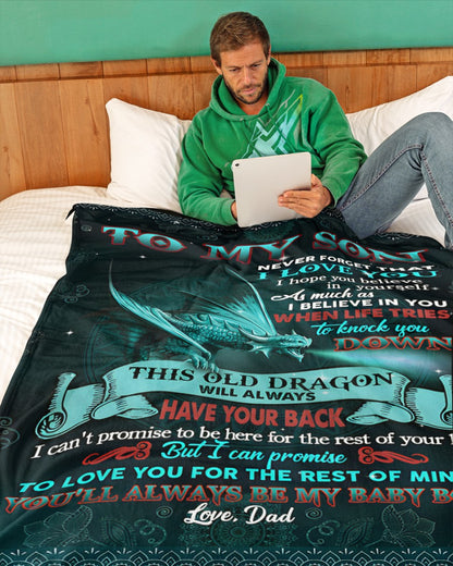 BLANKET FOR SON – COMFORT & WARMTH GIFT FROM DAD Sherpa Fleece Quilt Blanket NTTD00 (SKU2604-250)