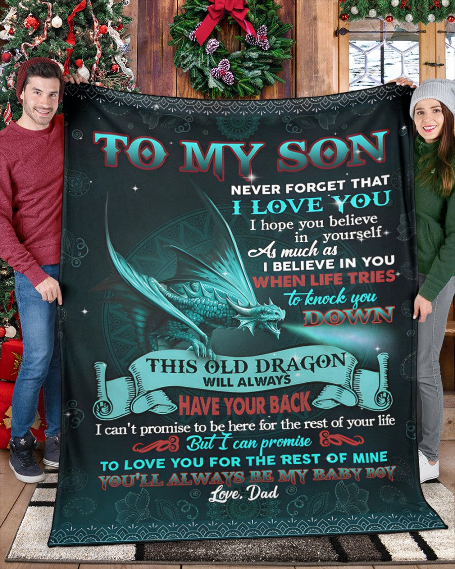 BLANKET FOR SON – COMFORT & WARMTH GIFT FROM DAD Sherpa Fleece Quilt Blanket NTTD00 (SKU2604-250)