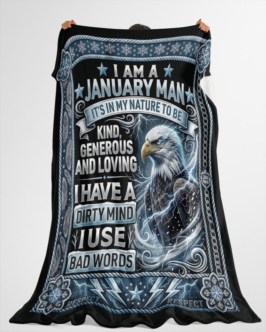 AWESOME BLANKET FOR JANUARY MAN – COMFORT & WARMTH GIFT Sherpa Fleece Quilt Blanket NTTD00 (SKU2604-256)