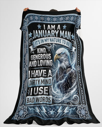 AWESOME BLANKET FOR JANUARY MAN – COMFORT & WARMTH GIFT Sherpa Fleece Quilt Blanket NTTD00 (SKU2604-256)