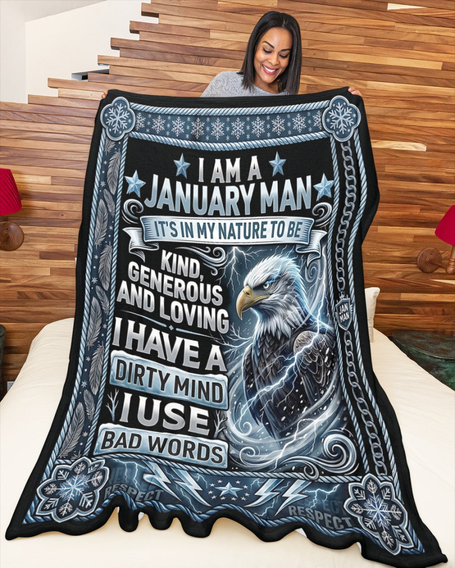 AWESOME BLANKET FOR JANUARY MAN – COMFORT & WARMTH GIFT Sherpa Fleece Quilt Blanket NTTD00 (SKU2604-256)
