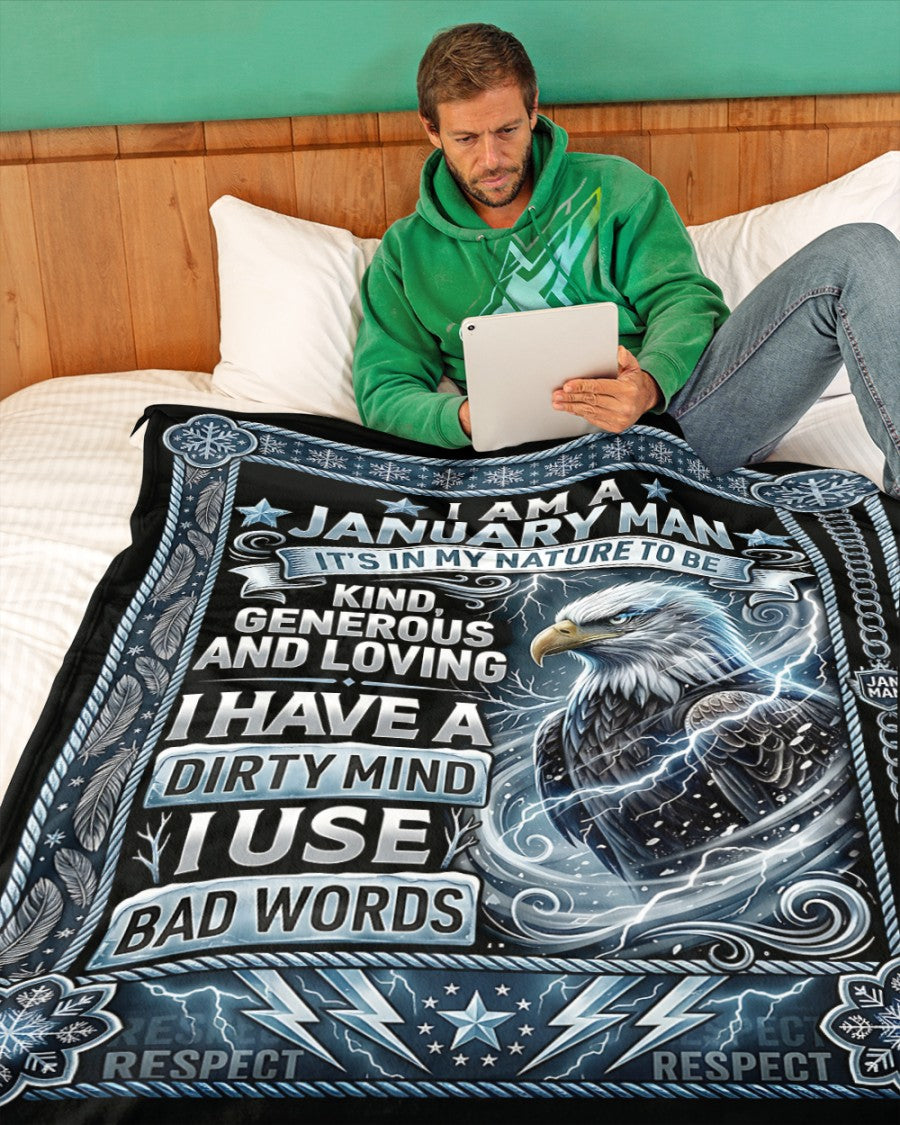 AWESOME BLANKET FOR JANUARY MAN – COMFORT & WARMTH GIFT Sherpa Fleece Quilt Blanket NTTD00 (SKU2604-256)