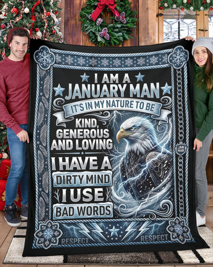 AWESOME BLANKET FOR JANUARY MAN – COMFORT & WARMTH GIFT Sherpa Fleece Quilt Blanket NTTD00 (SKU2604-256)