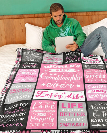 TO MY GRANDDAUGHTER - GIFT FOR GRANDDAUGHTER - Sherpa Fleece Blanket From Grandparent (SKUB-NTTD-07)