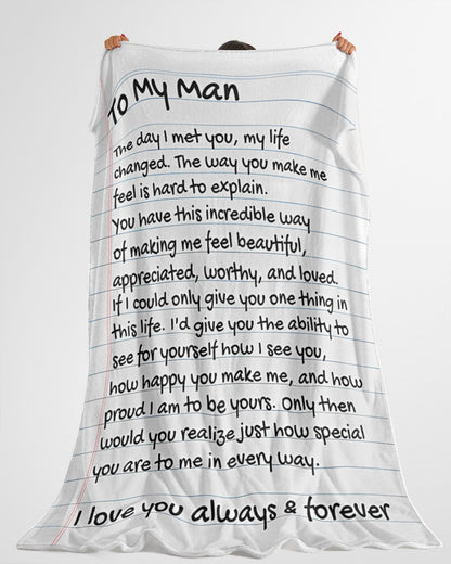 TO MY HUSBAND - GIFT FROM WIFE - Sherpa Fleece Quilt Blanket (SKUB-BLANKET-WIFE00)