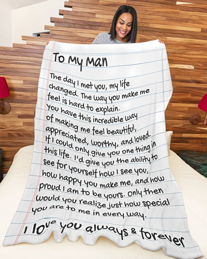 TO MY HUSBAND - GIFT FROM WIFE - Sherpa Fleece Quilt Blanket (SKUB-BLANKET-WIFE00)