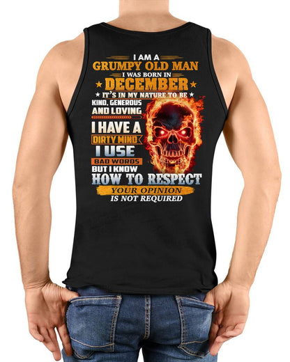 DECEMBER - GRUMPY OLD MAN - BIRTHDAY T-SHIRT FOR MEN - NTTD12 (SKU26T-01122-12)