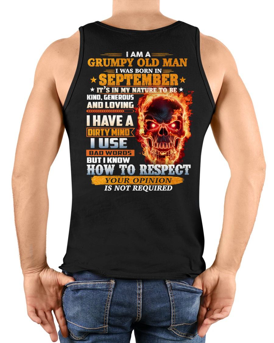SEPTEMBER - GRUMPY OLD MAN - BIRTHDAY T-SHIRT FOR MEN - NTTD09 (SKU26T-01122-09)