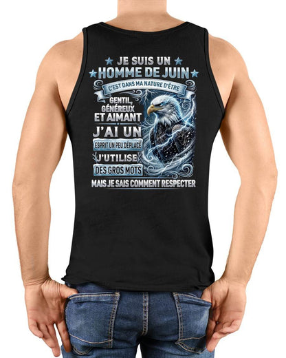 JUIN – ESPRIT MALICIEUX MAIS SAIT RESPECTER - T-SHIRT ANNIVERSAIRE HOMME - IMPRESSION DTG PREMIUM - frNTTD06 (SKU2604-86-06)