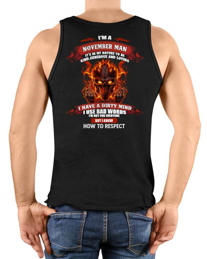NOVEMBER - KNOW HOW TO RESPECT - BIRTHDAY T-SHIRT FOR MEN - NTTD11 (SKU26T-01300-11)