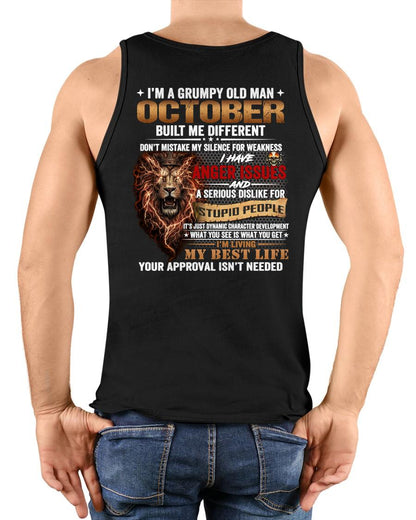 OCTOBER - GRUMPY OLD MAN - BIRTHDAY T-SHIRT FOR MEN - NTTD10 (SKU2604-22-10)