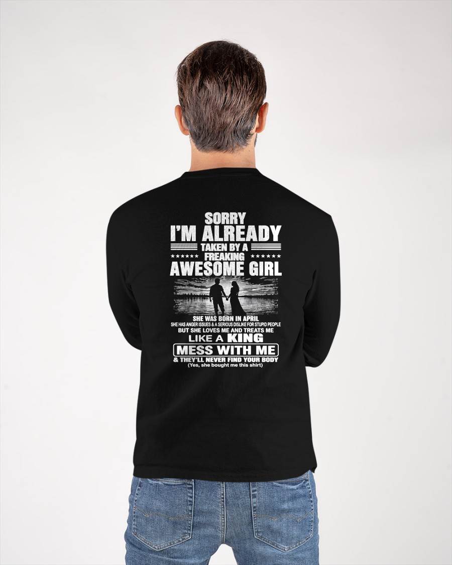 APRIL - SORRY! I'M ALREADY TAKEN BY A FREAKING AWESOME GIRL - GIFT FROM WIFE/GIRLFRIEND - NTTD04 (SKU2608-567-04)