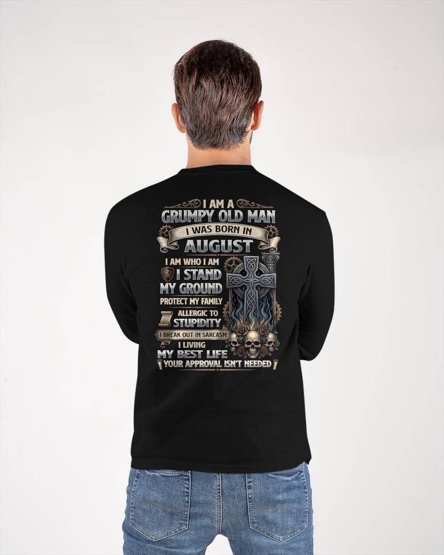 AUGUST - GRUMPY OLD MAN - BIRTHDAY T-SHIRT FOR MEN - NTTD08 (SKU2604-39-08)