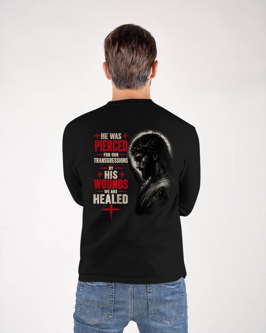 HE WAS PIERCED FOR OUR TRANSGRESSIONS  - CHRISTIAN T-SHIRT - FOR MEN NTTD00 (SKU2608-71)