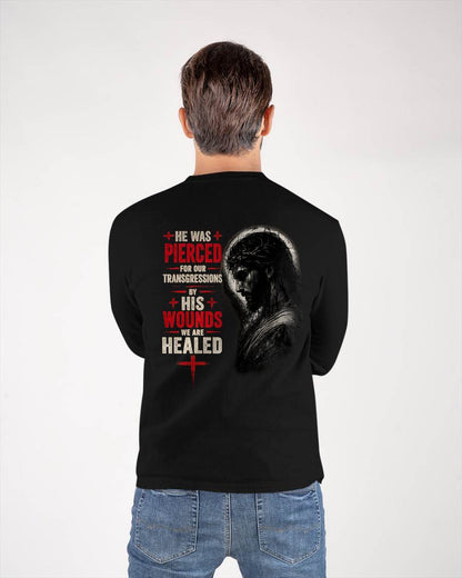 HE WAS PIERCED FOR OUR TRANSGRESSIONS  - CHRISTIAN T-SHIRT - FOR MEN NTTD00 (SKU2608-71)