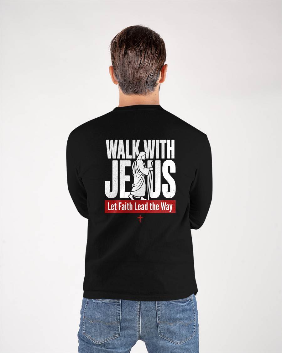 WALKING WITH JESUS - CHRISTIAN T-SHIRT - FOR MEN NTTD00 (SKU2608-128)