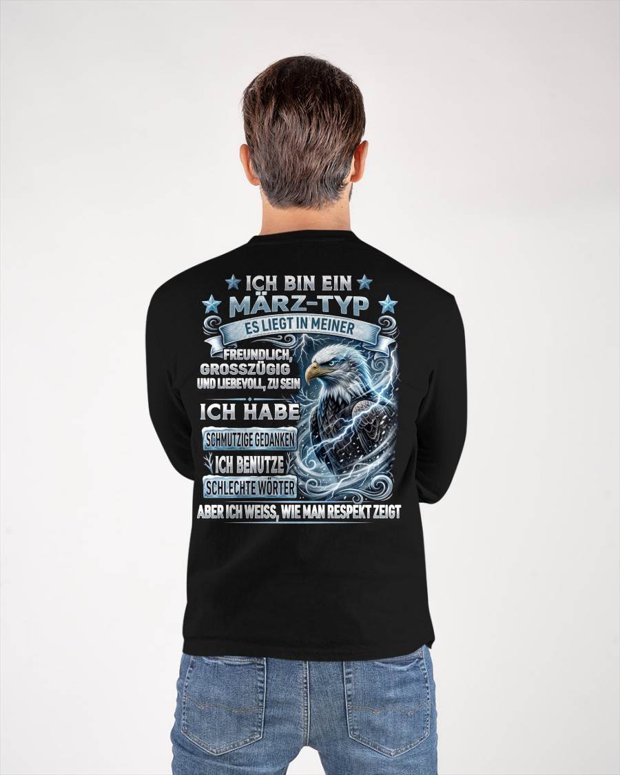 MÄRZ - ICH WEISS, WIE MAN RESPEKT ZEIGT – GEBURTSTAGS-T-SHIRT FÜR MÄNNER - NTTD03 (SKU2605-220-03)