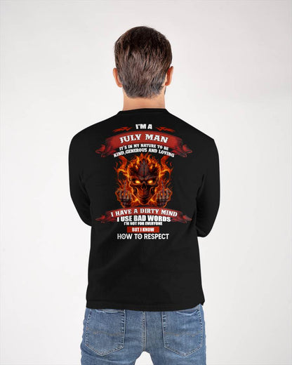 JULY - KNOW HOW TO RESPECT - BIRTHDAY T-SHIRT FOR MEN - NTTD07 (SKU26T-01300-07)