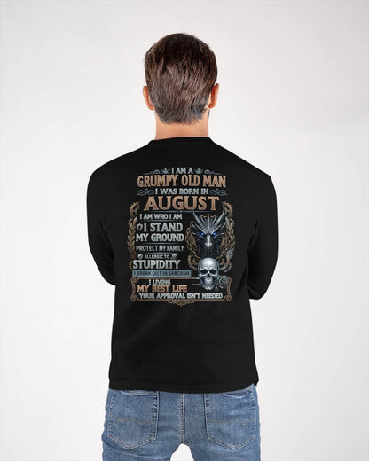 AUGUST - GRUMPY OLD MAN - BIRTHDAY T-SHIRT FOR MEN - NTTD08 (SKU2604-37-08)