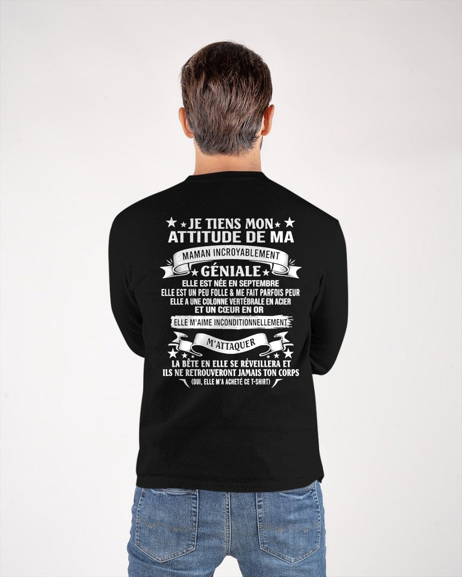 SEPTEMBRE - JE TIENS MON ATTITUDE DE MA MAMAN INCROYABLEMENT GÉNIALE - CADEAU DE MAMAN - frNTTD09 (SKU2603-222-09)