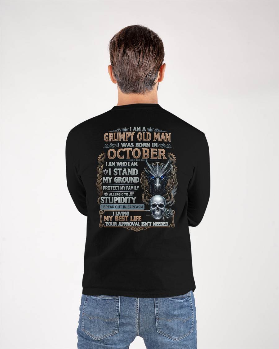 OCTOBER - GRUMPY OLD MAN - BIRTHDAY T-SHIRT FOR MEN - NTTD10 (SKU2604-37-10)