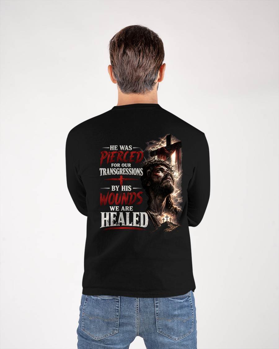 HE WAS PIERCED FOR OUR TRANSGRESSIONS  - CHRISTIAN T-SHIRT - FOR MEN NTTD00 (SKU2608-70)