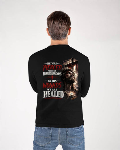 HE WAS PIERCED FOR OUR TRANSGRESSIONS  - CHRISTIAN T-SHIRT - FOR MEN NTTD00 (SKU2608-70)