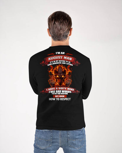 AUGUST - KNOW HOW TO RESPECT - BIRTHDAY T-SHIRT FOR MEN - NTTD08 (SKU26T-01300-08)