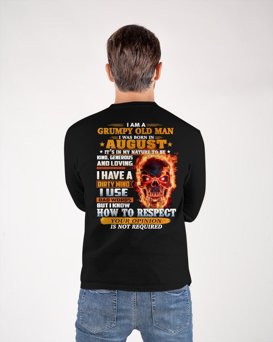 AUGUST - GRUMPY OLD MAN - BIRTHDAY T-SHIRT FOR MEN - NTTD08 (SKU26T-01122-08)