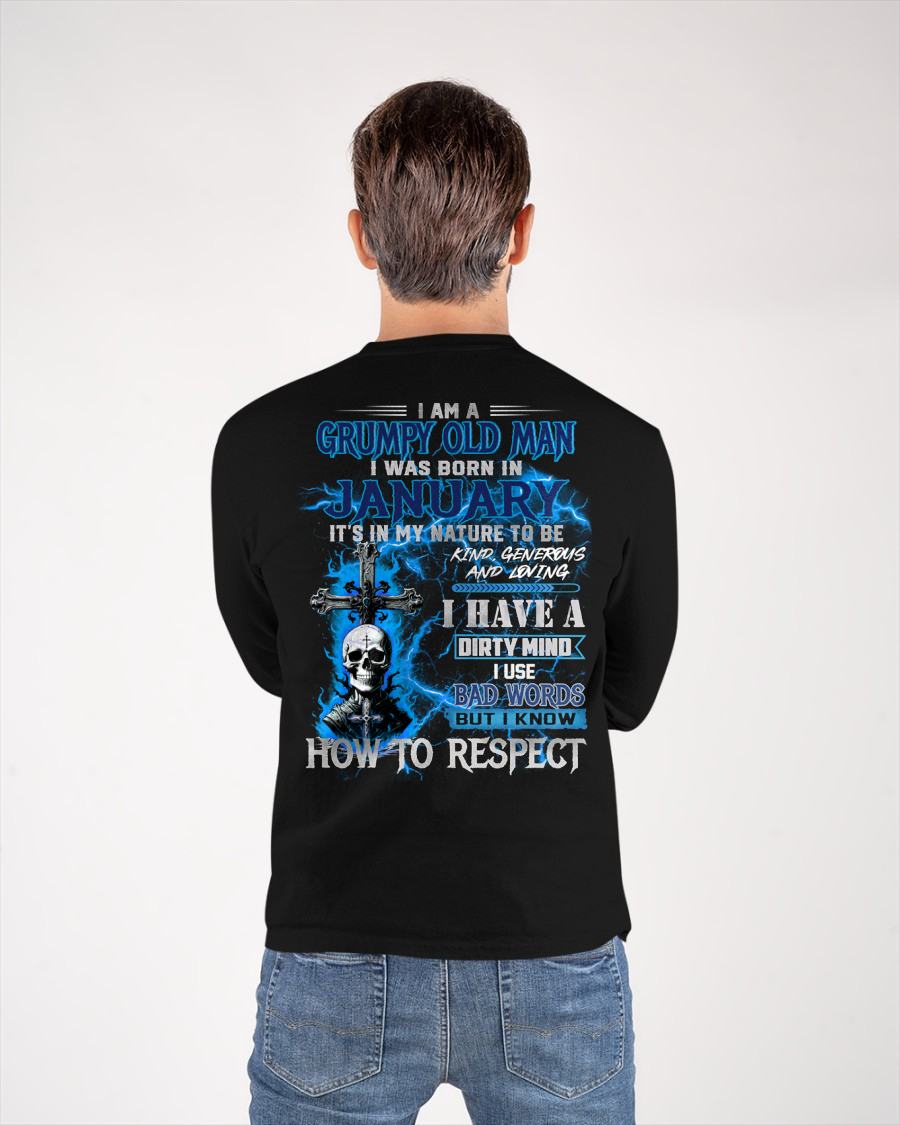 JANUARY - GRUMPY OLD MAN - BIRTHDAY T-SHIRT FOR MEN - NTTD01 (SKU26T-01229-01)