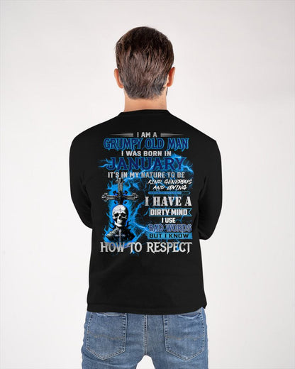 JANUARY - GRUMPY OLD MAN - BIRTHDAY T-SHIRT FOR MEN - NTTD01 (SKU26T-01229-01)