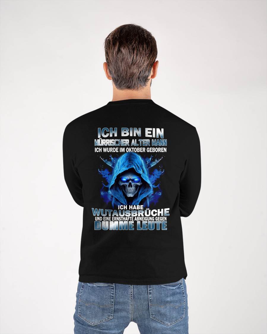OKTOBER - MÜRRISCHER ALTER MANN – GEBURTSTAGS-T-SHIRT FÜR MÄNNER - NTTD10 (SKU2605-360-10)