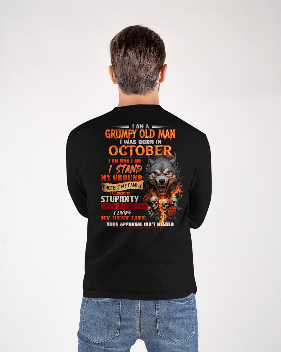 OCTOBER - GRUMPY OLD MAN - BIRTHDAY T-SHIRT FOR MEN - NTTD10 (SKU26T-01132-10)
