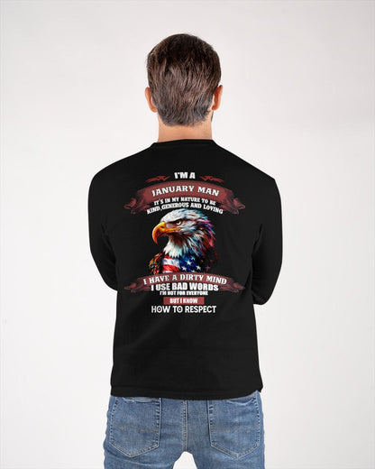 JANUARY - KNOW HOW TO RESPECT - BIRTHDAY T-SHIRT FOR MEN - NTTD01 (SKU12-311-01)