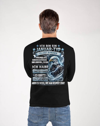 JANUAR - ICH WEISS, WIE MAN RESPEKT ZEIGT – GEBURTSTAGS-T-SHIRT FÜR MÄNNER - NTTD01 (SKU2605-220-01)